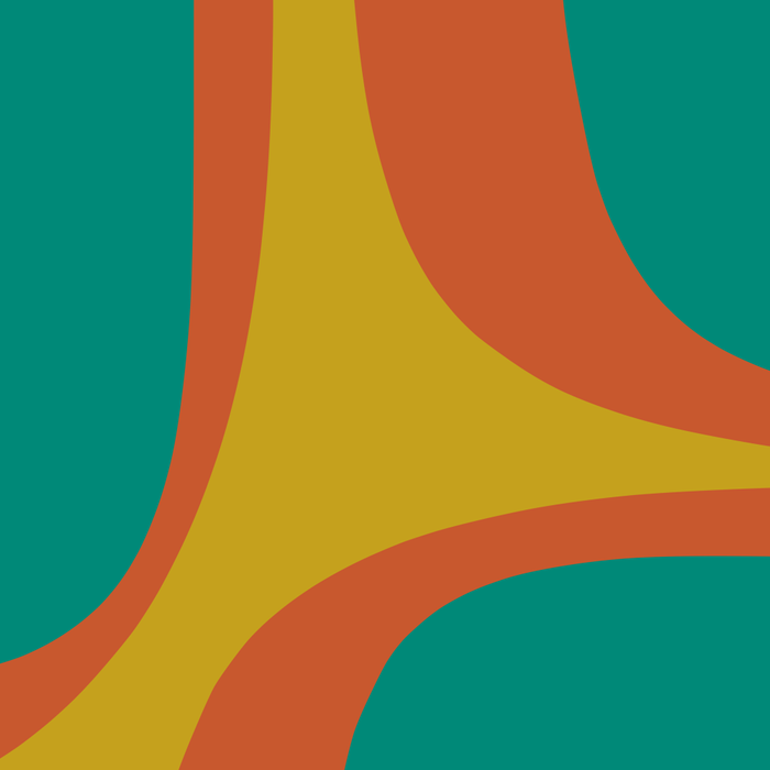 Retro Groove Mid Century Modern Abstract Pattern in Mid Mod Teal Orange Mustard Coffee Mug Gallery Image 2