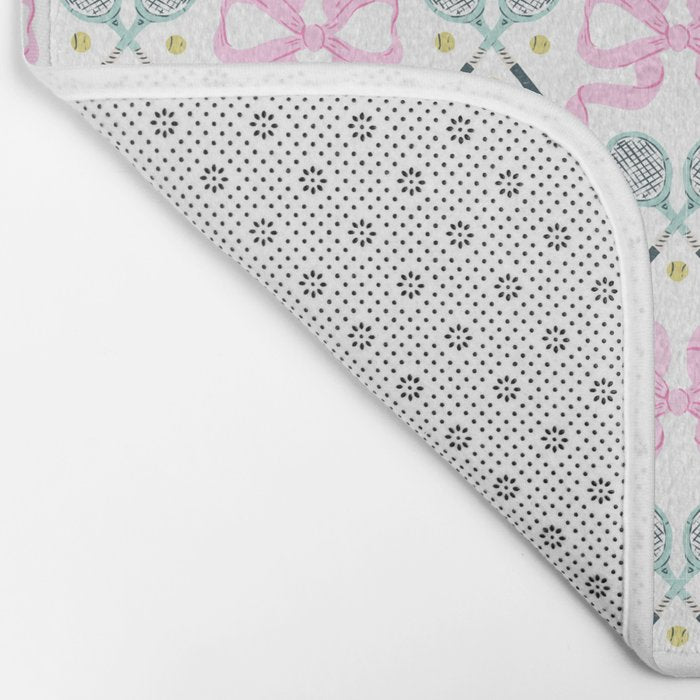 Tennis Trellis Bows in Pink Bath Mat Gallery Image 2