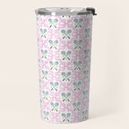 Tennis Trellis Bows in Pink Travel Mug Gallery Image 2