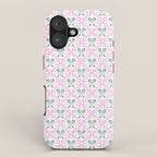 Tennis Trellis Bows in Pink iPhone Case Gallery Image 1