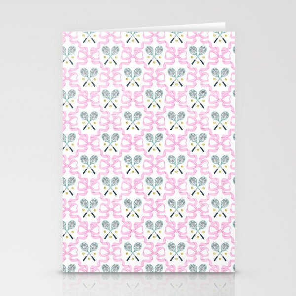 Tennis Trellis Bows in Pink Stationery Card Gallery Image 2