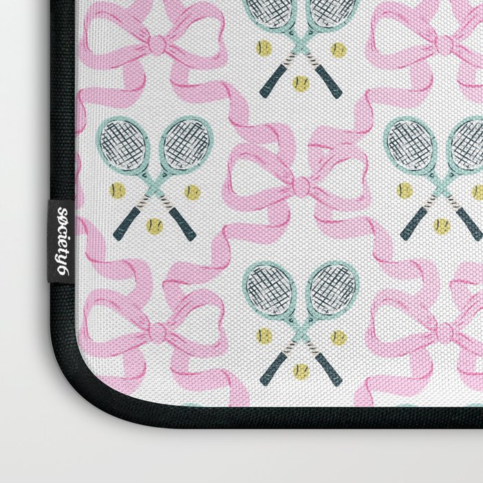 Tennis Trellis Bows in Pink Laptop Sleeve Gallery Image 3