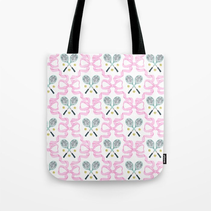 Tennis Trellis Bows in Pink Tote Bag Gallery Image 1