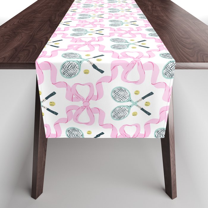 Tennis Trellis Bows in Pink Table Runner Gallery Image 1