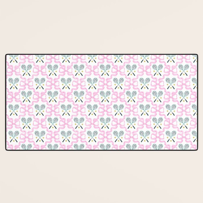Tennis Trellis Bows in Pink Desk Mat Gallery Image 3