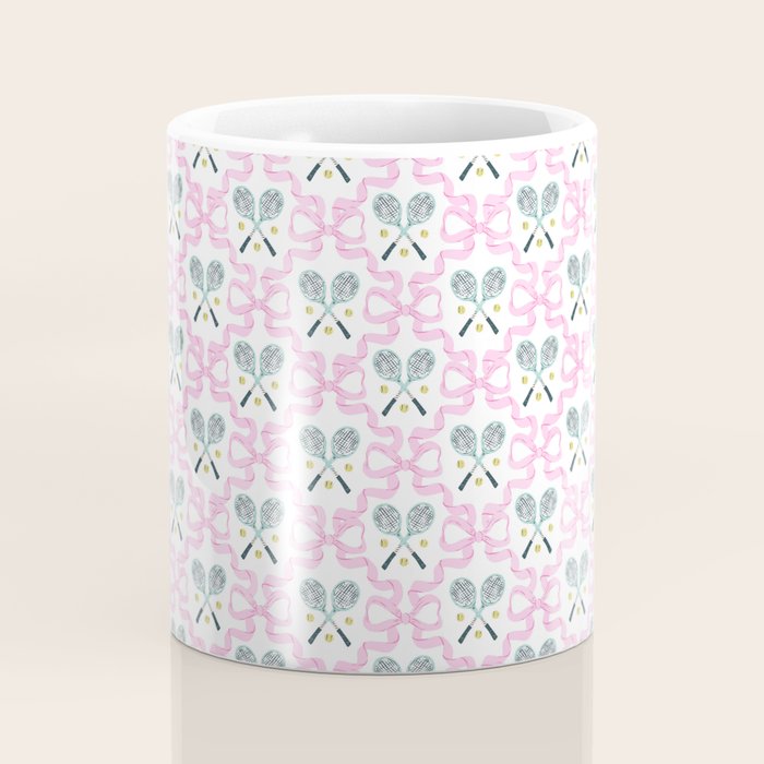 Tennis Trellis Bows in Pink Coffee Mug Gallery Image 4