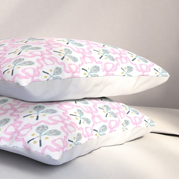 Tennis Trellis Bows in Pink Pillow Sham Gallery Image 3