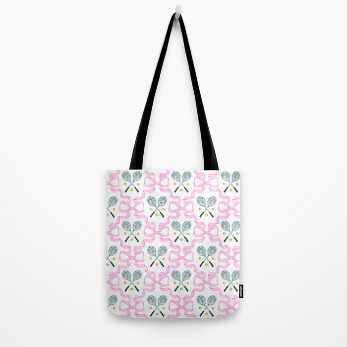 Tennis Trellis Bows in Pink Tote Bag Gallery Image 2