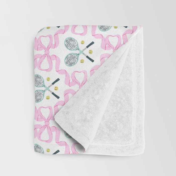 Tennis Trellis Bows in Pink Throw Blanket Gallery Image 3