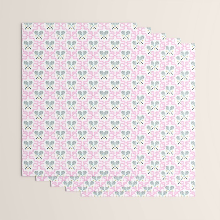 Tennis Trellis Bows in Pink Wrapping Paper Gallery Image 3