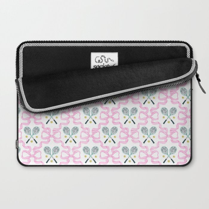Tennis Trellis Bows in Pink Laptop Sleeve Gallery Image 2