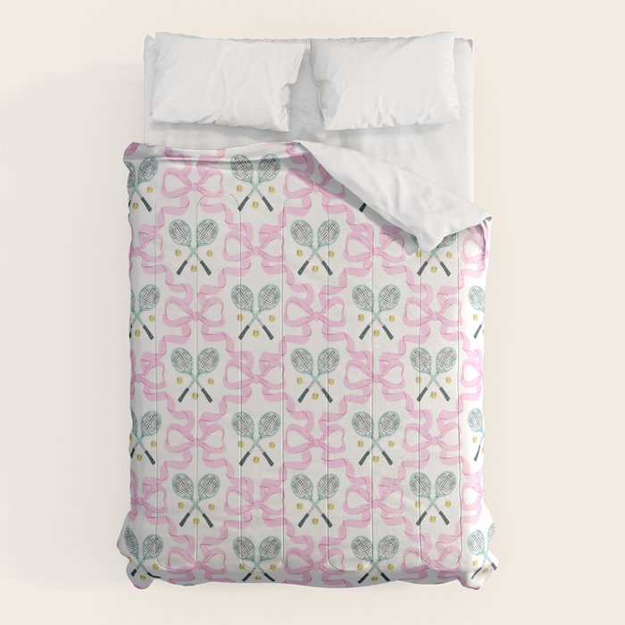 Tennis Trellis Bows in Pink Comforter Gallery Image 1