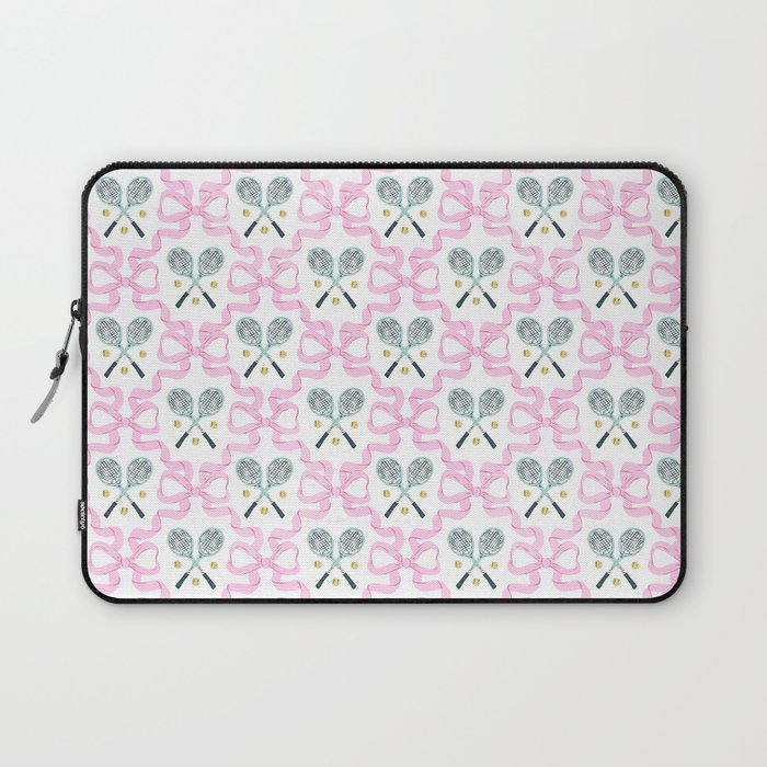 Tennis Trellis Bows in Pink Laptop Sleeve Gallery Image 1