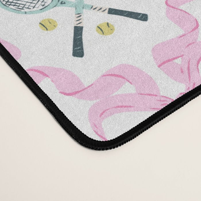Tennis Trellis Bows in Pink Desk Mat Gallery Image 4