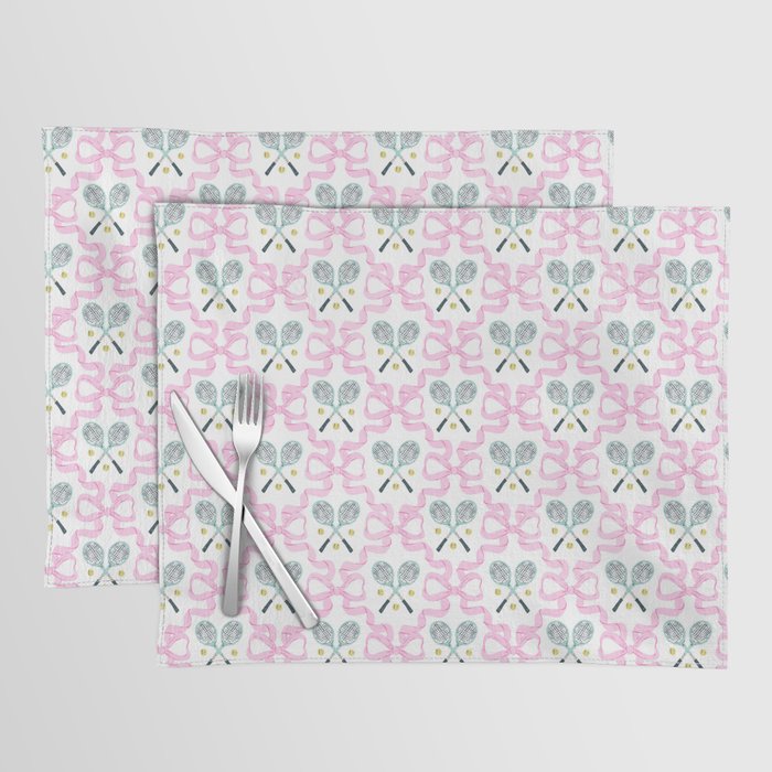 Tennis Trellis Bows in Pink Placemat Gallery Image 1