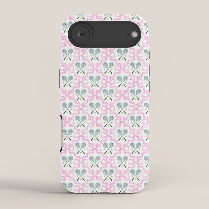 Tennis Trellis Bows in Pink iPhone Case Gallery Image 2