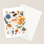 Colorful Forest Mushrooms and Plants Illustration  Nature Inspired Botanical Art Stationery Card Gallery Image 2