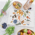 Colorful Forest Mushrooms and Plants Illustration  Nature Inspired Botanical Art Cutting Board Gallery Image 2