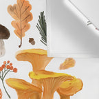 Colorful Forest Mushrooms and Plants Illustration  Nature Inspired Botanical Art Wall Tapestry Gallery Image 3