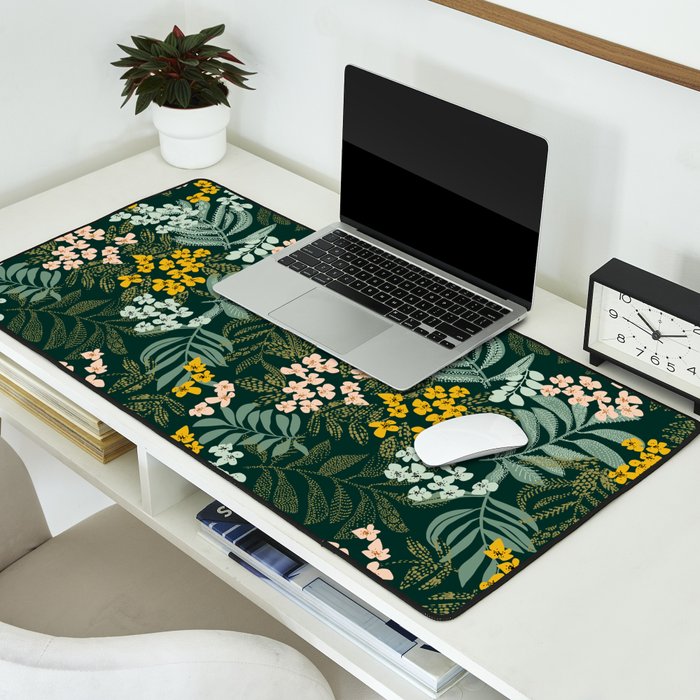 autumn leaves emerald Desk Mat Gallery Image 2