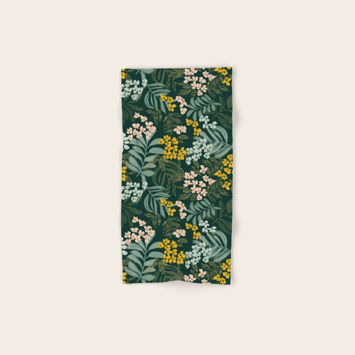 autumn leaves emerald Bath Towel Gallery Image 1
