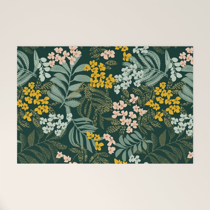 autumn leaves emerald Welcome Mat Gallery Image 1