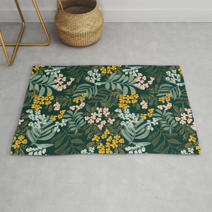 autumn leaves emerald Rug Gallery Image 1
