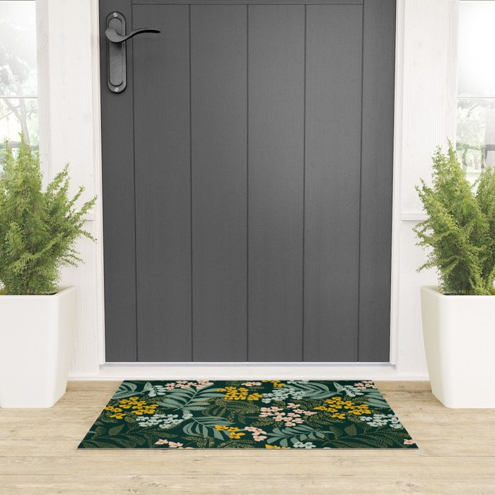 autumn leaves emerald Welcome Mat Gallery Image 3