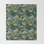 autumn leaves emerald Throw Blanket Gallery Image 2