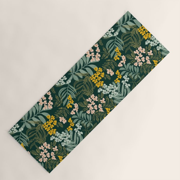 autumn leaves emerald Yoga Mat Gallery Image 1