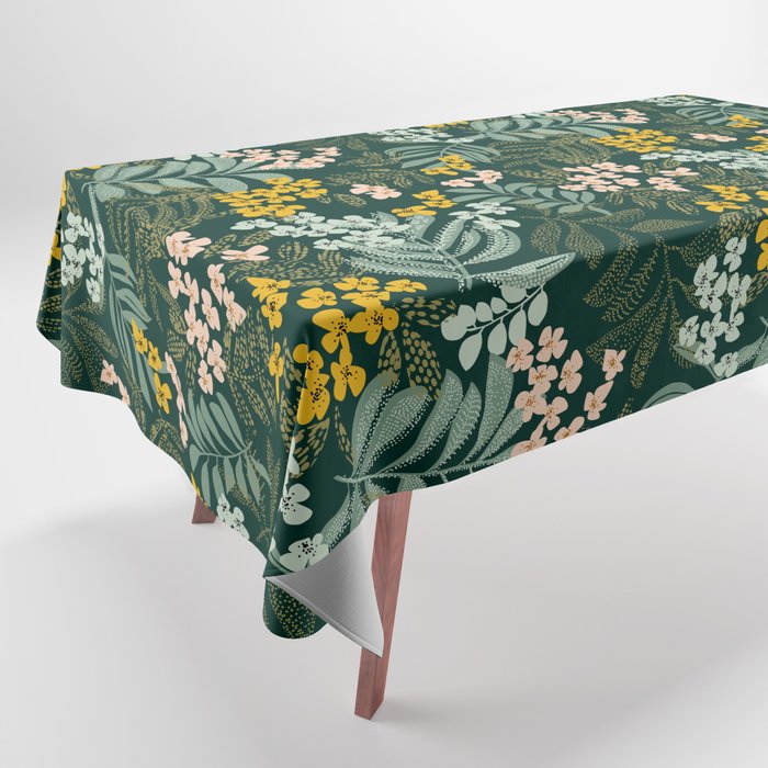 autumn leaves emerald Tablecloth Gallery Image 1