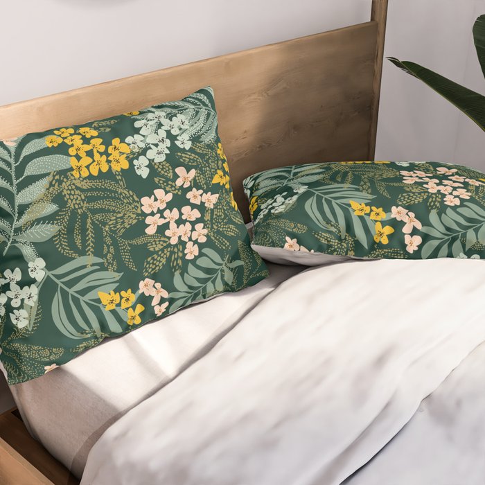 autumn leaves emerald Pillow Sham Gallery Image 2