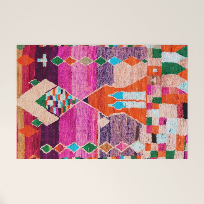Traditional Oriental Moroccan Berber Rug Design Welcome Mat Gallery Image 1