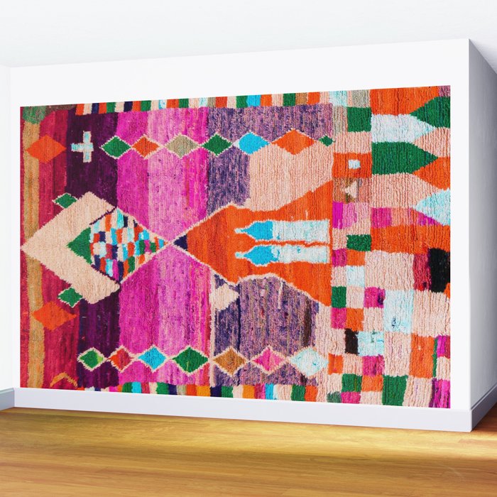 Traditional Oriental Moroccan Berber Rug Design Wall Mural Gallery Image 2