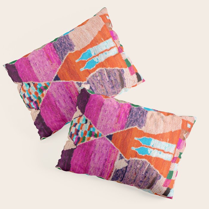 Traditional Oriental Moroccan Berber Rug Design Pillow Sham Gallery Image 3