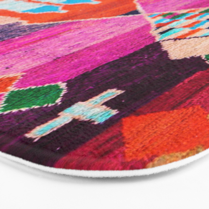 Traditional Oriental Moroccan Berber Rug Design Bath Mat Gallery Image 3