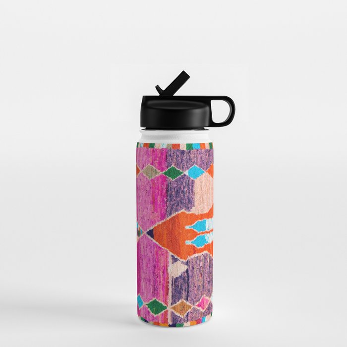Traditional Oriental Moroccan Berber Rug Design Water Bottle Gallery Image 1