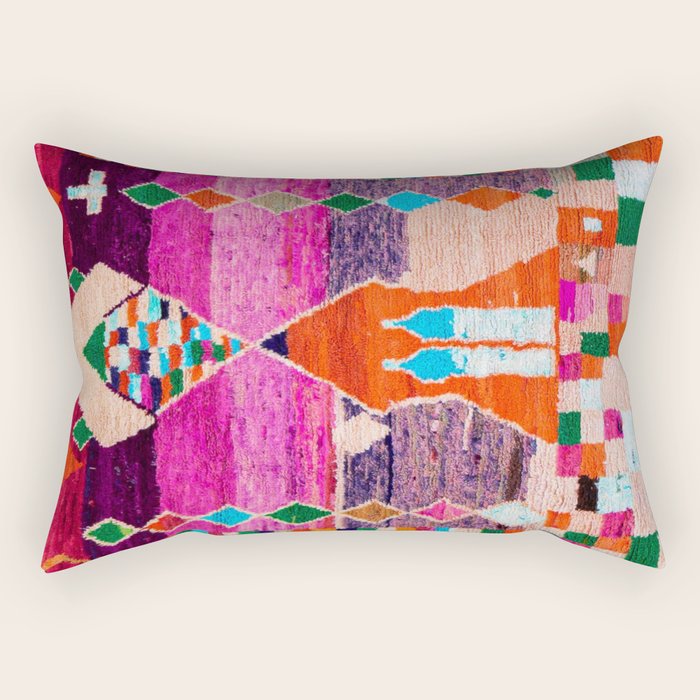 Traditional Oriental Moroccan Berber Rug Design Rectangular Pillow Gallery Image 2