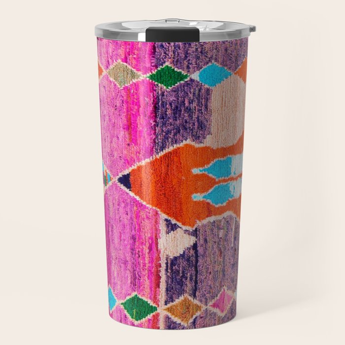 Traditional Oriental Moroccan Berber Rug Design Travel Mug Gallery Image 1