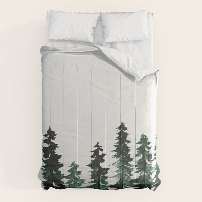 Foggy Pine Trees 2 Comforter Gallery Image 6