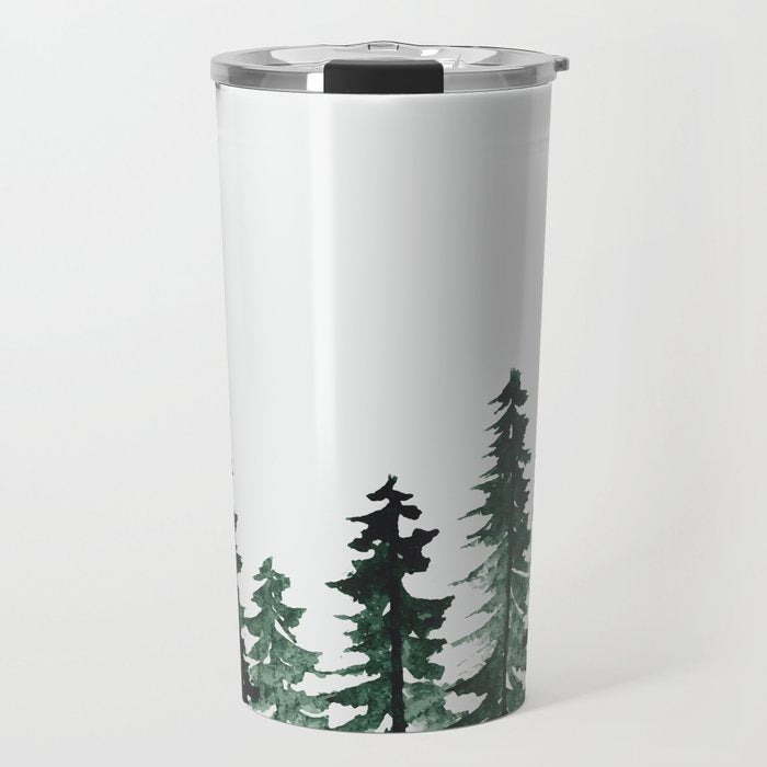 Foggy Pine Trees 2 Travel Mug Gallery Image 1