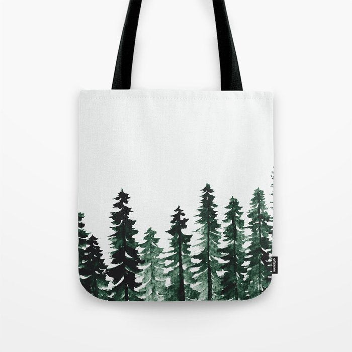 Foggy Pine Trees 2 Tote Bag Gallery Image 1