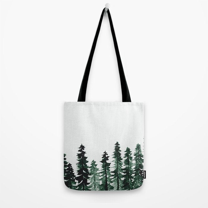 Foggy Pine Trees 2 Tote Bag Gallery Image 2