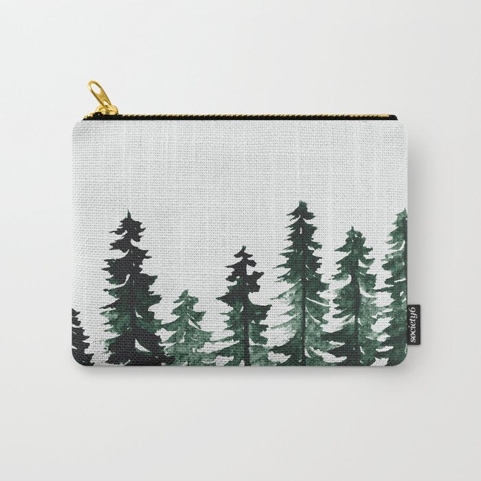 Foggy Pine Trees 2 Carry All Pouch Gallery Image 1