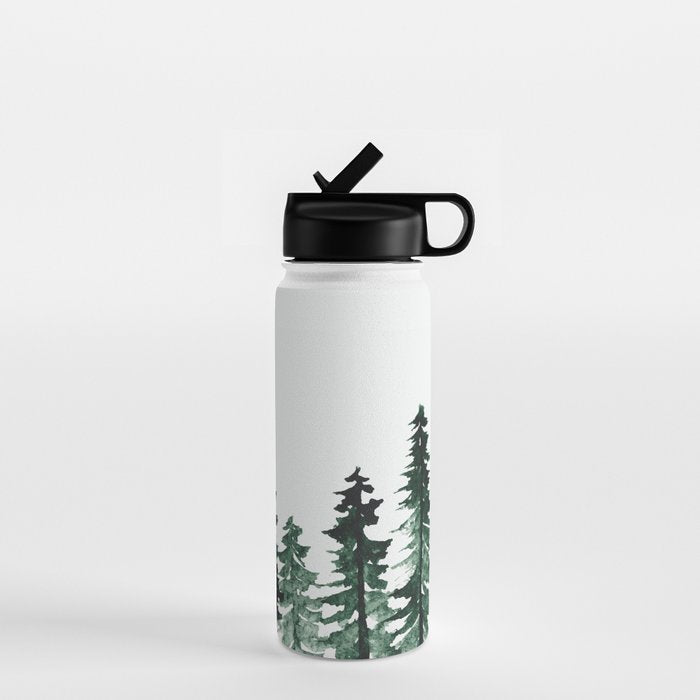 Foggy Pine Trees 2 Water Bottle Gallery Image 1