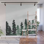 Foggy Pine Trees 2 Wall Mural Gallery Image 1
