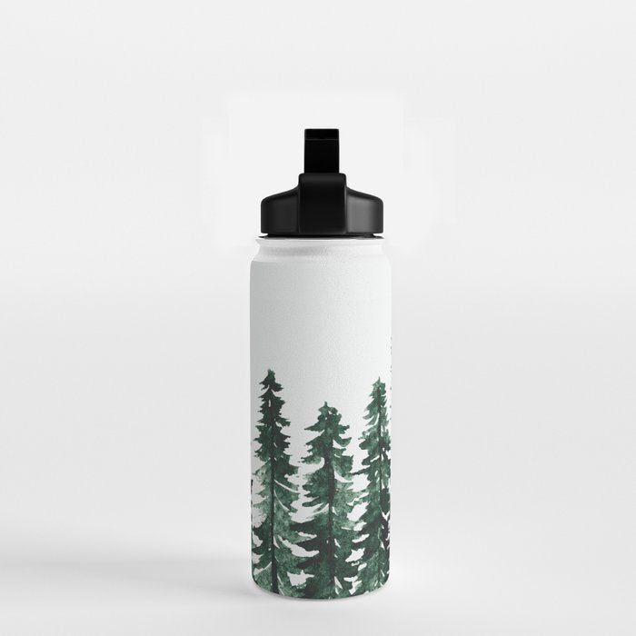 Foggy Pine Trees 2 Water Bottle Gallery Image 2