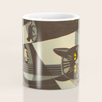 Inagaki Tomoo Vintage Japanese Woodblock print mid century Modern Cubism Art Cats Feline Coffee Mug Gallery Image 4