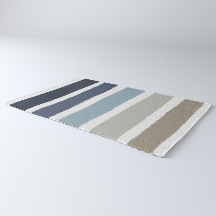 Blue & Taupe Stripes Rug Gallery Image 3