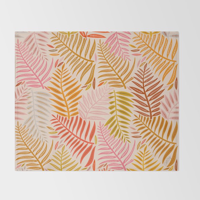 Palm Pattern â Retro Palette Throw Blanket Gallery Image 2